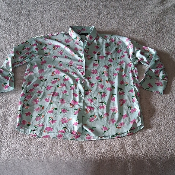 Zara Floral Tunic in Mint Green and Pink - Picture 3 of 9